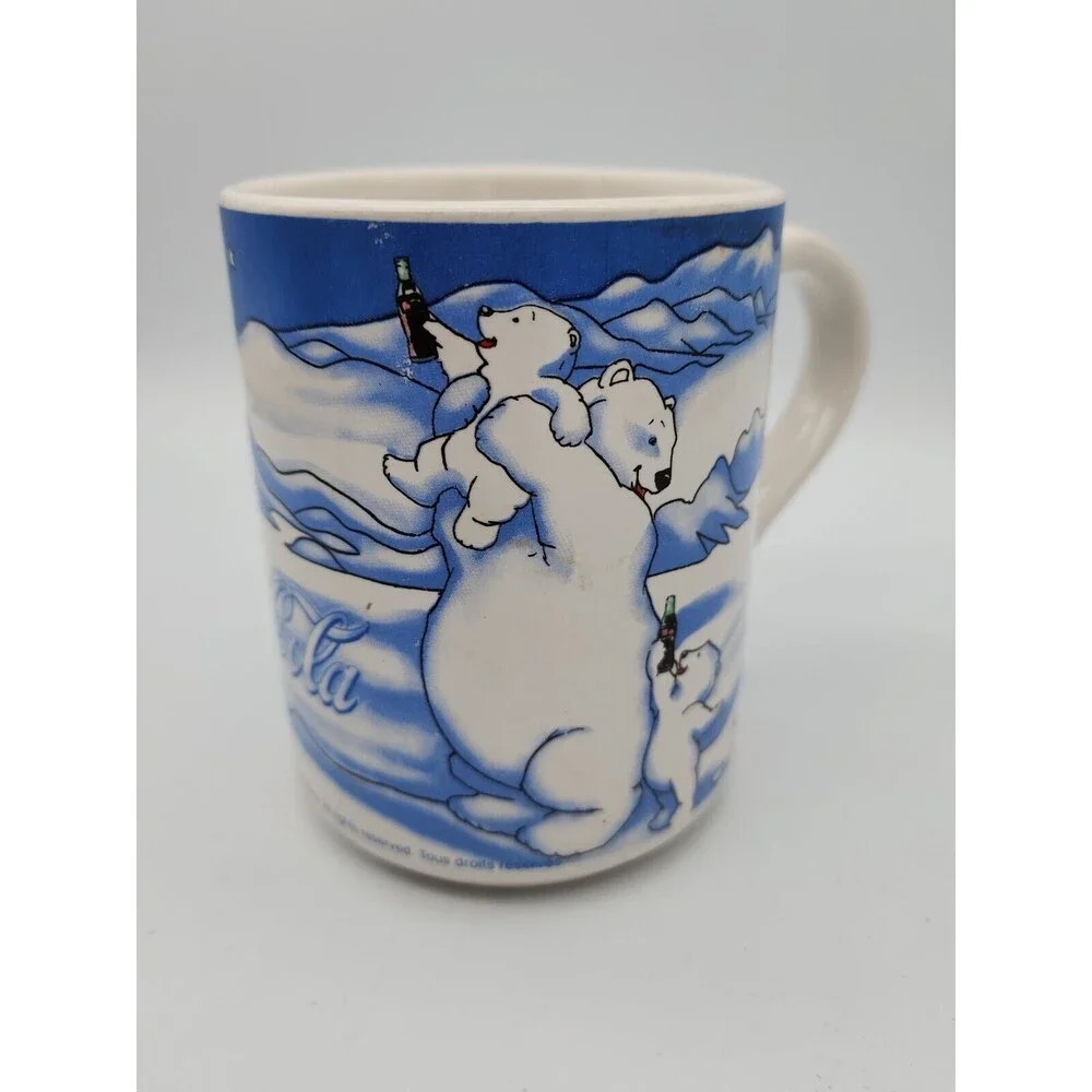 Vintage Coca Cola Polar Bears Gibson Large Coffee Mug 1997